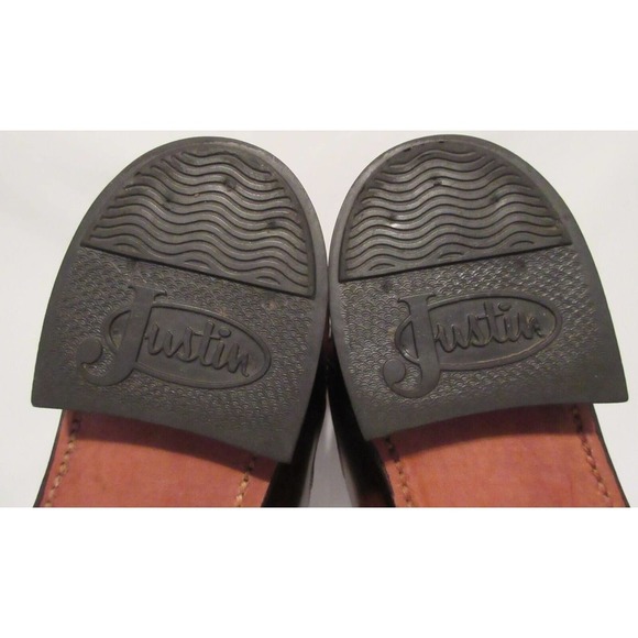 Justin Made USA Women's 5 1/2 B Brown Leather Western Cowgirl Boots Rodeo Shoes - Picture 5 of 12